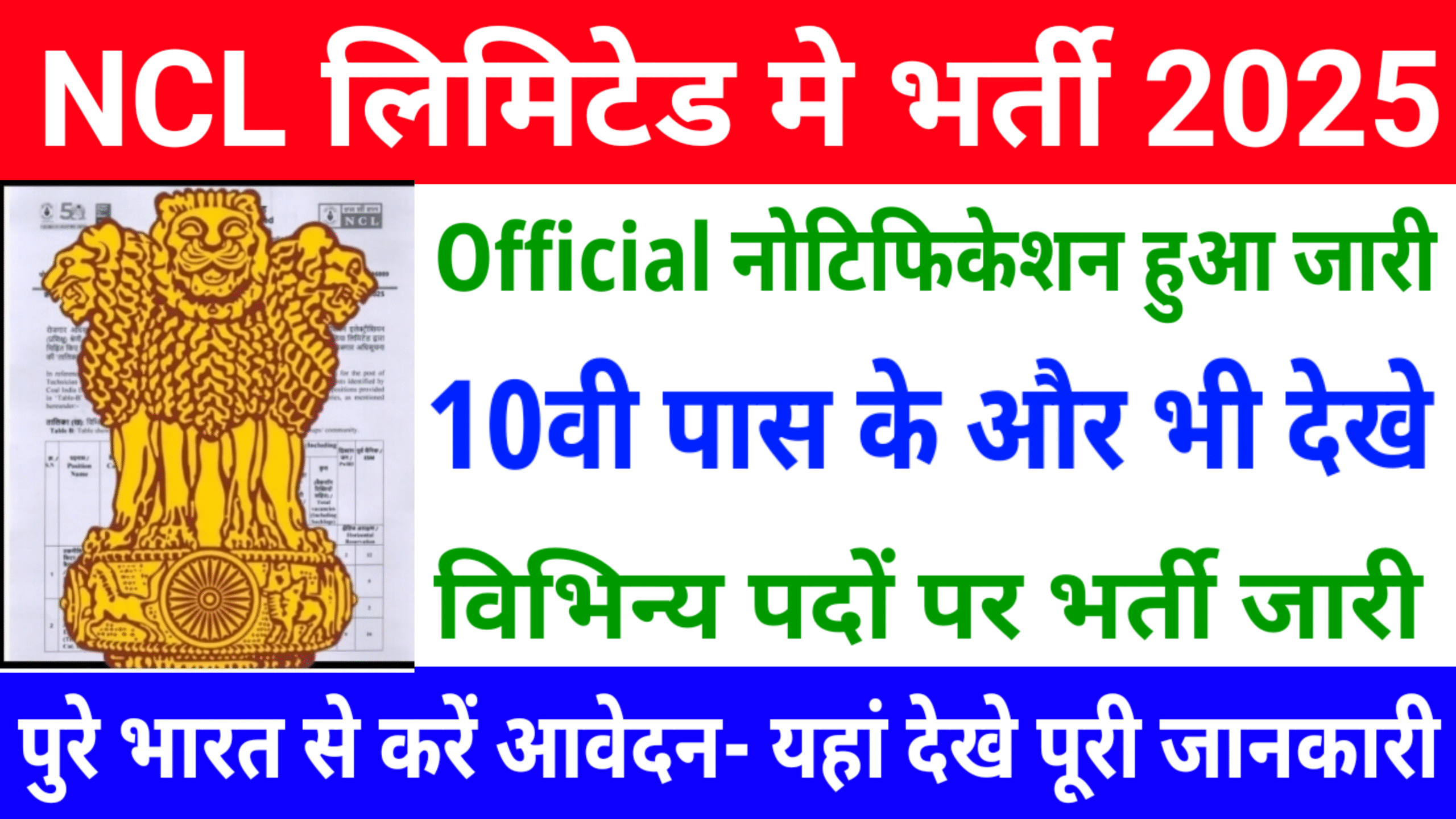 NCL Limited 200 Recruitment 2025 नॉर्दर्न कोलफील्ड लिमिटेड की ओर से 200 पदों पर भर्ती हुई जारी यहां से देखे 