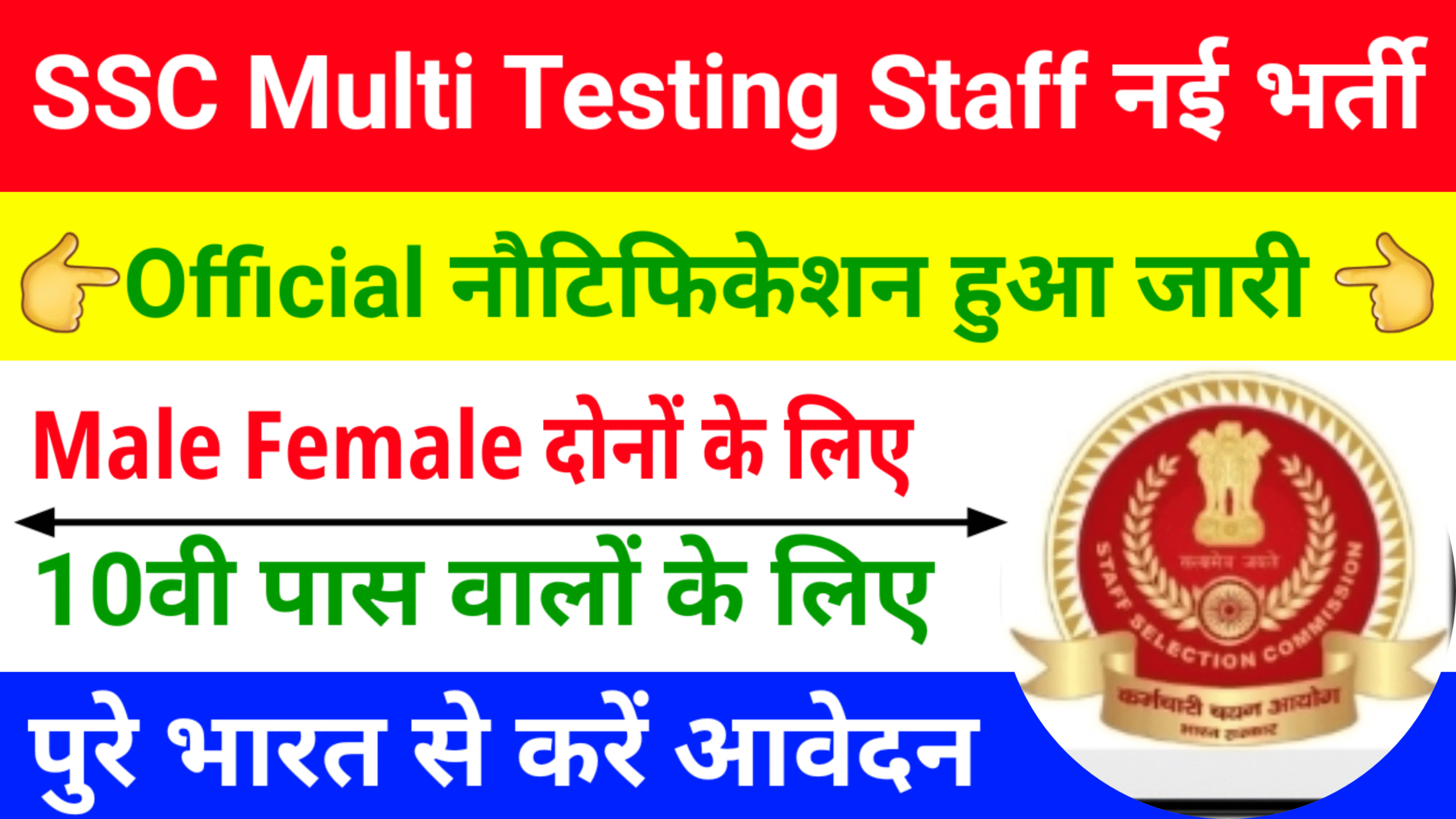 SSC ( MTS ) Recruitment 2025: SSC मल्टी टास्किंग स्टाफ के पदों पे निकली नई भर्ती यहां से देखे आवेदन की तिथि 